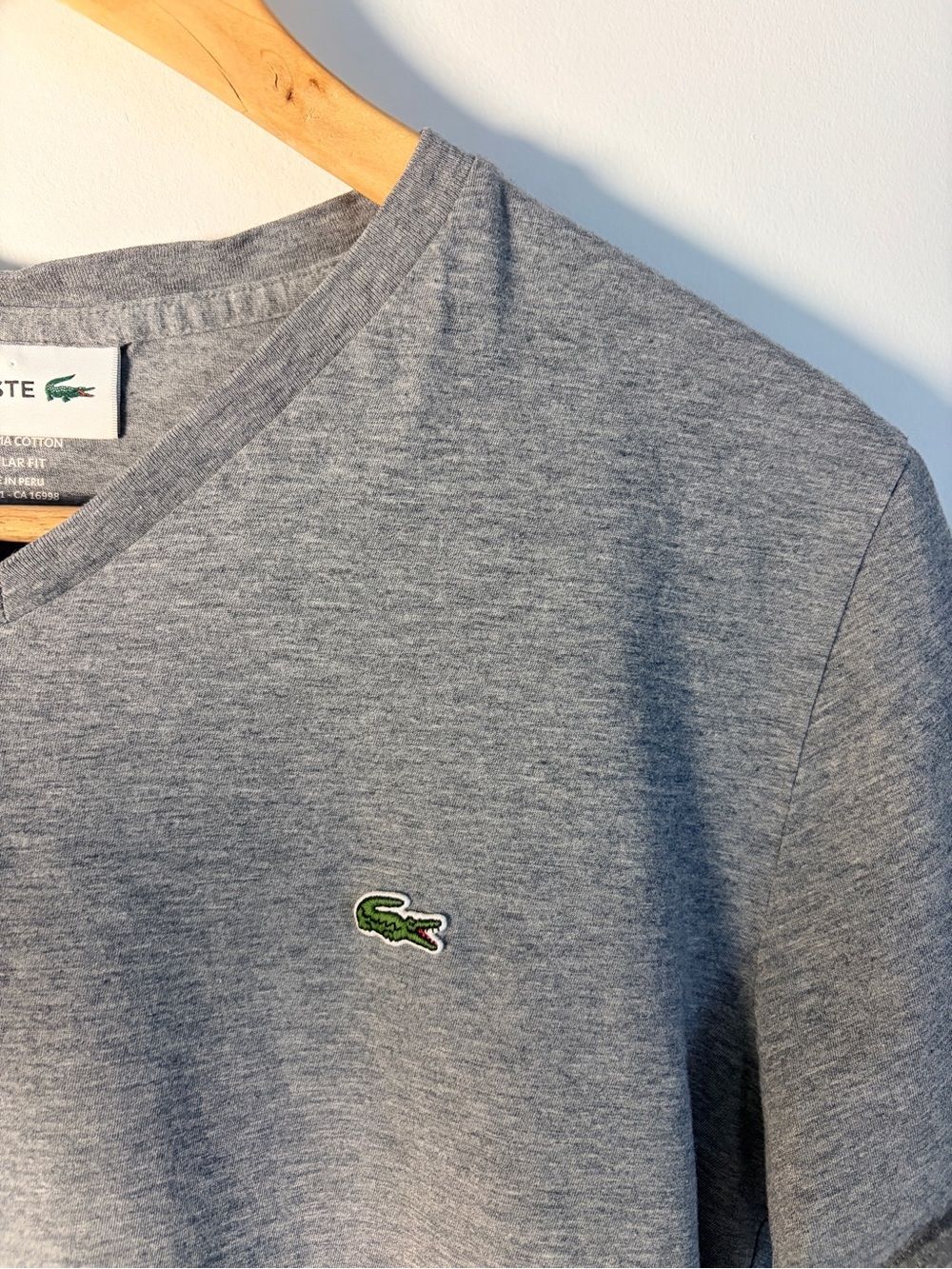 Lacoste Women’s Gray V-Neck Tee